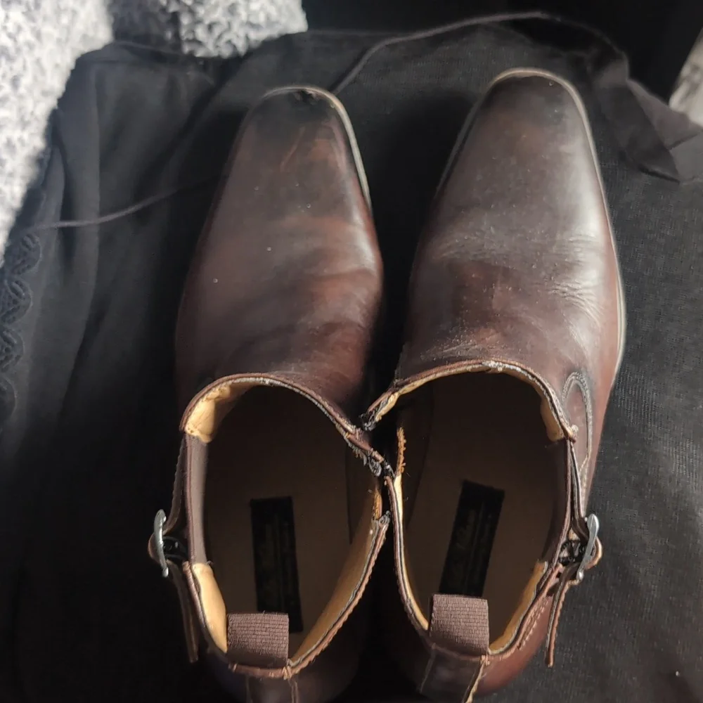 La Milano Italian Chelsea Boots Men Leather, Side Zipper SIZE 9.5